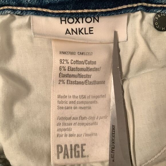 Paige Hoxton Ankle Light Wash Skinny Denim Jeans Size 28 - Picture 10 of 11